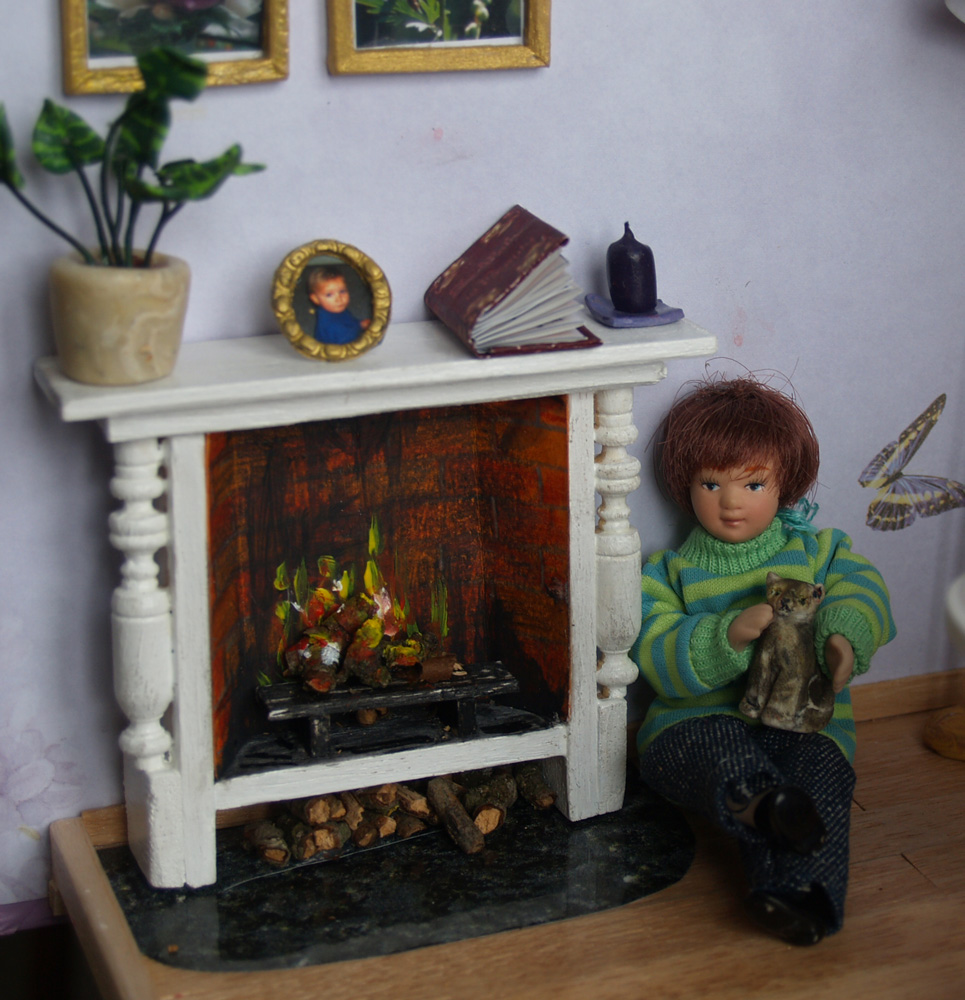 edith-kudlovic - ZIMMER im BUCH in Miniatur, Room in book mini