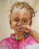 Mäderl mit Rastazopferl, Kind aus Afrika, Porträt mit afrikanischem Kind